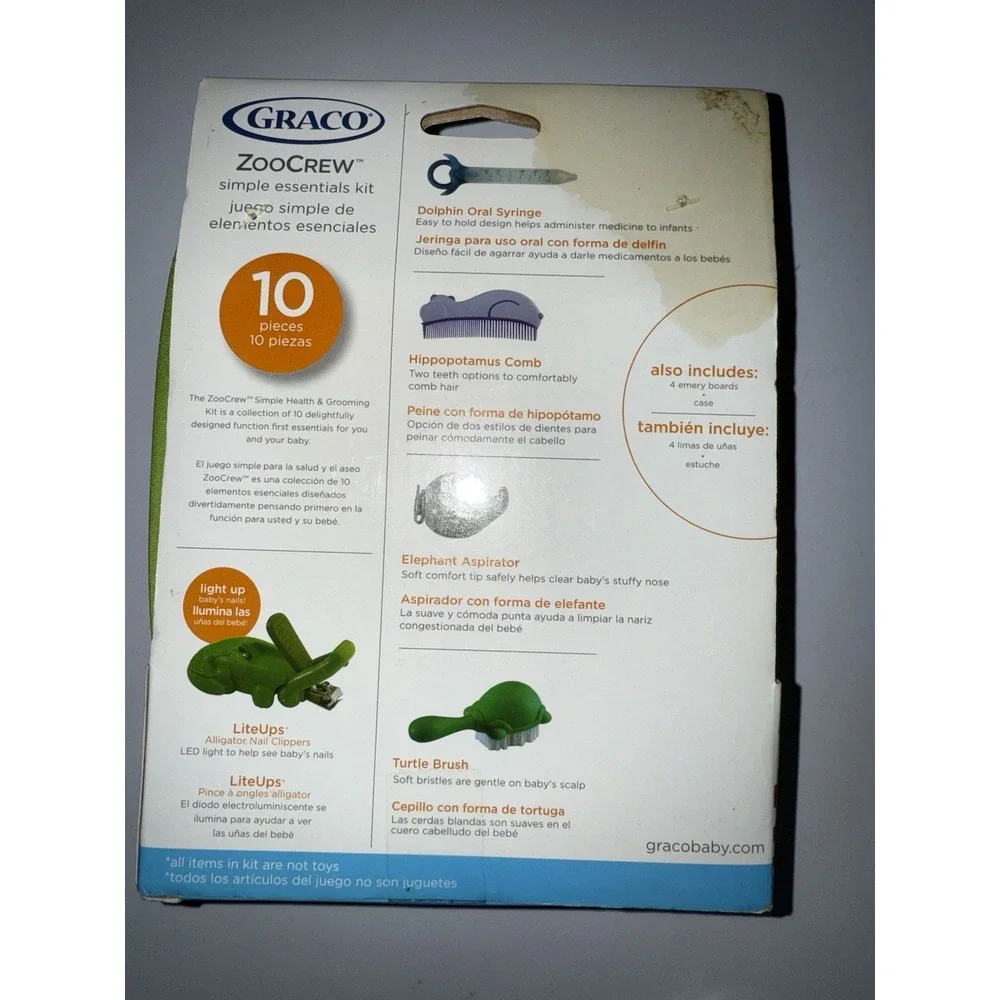 Graco ZooCrew Simple Essentials Kit, a 10-piece baby health Grooming Kit‎ Y